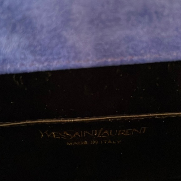 100% AUTHENTIC YSL CLUTCH IN BLUE PATENT LEATHER - Picture 9 of 10